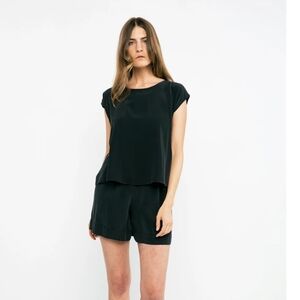 Elizabeth Suzann Josephine Black Silk Shell